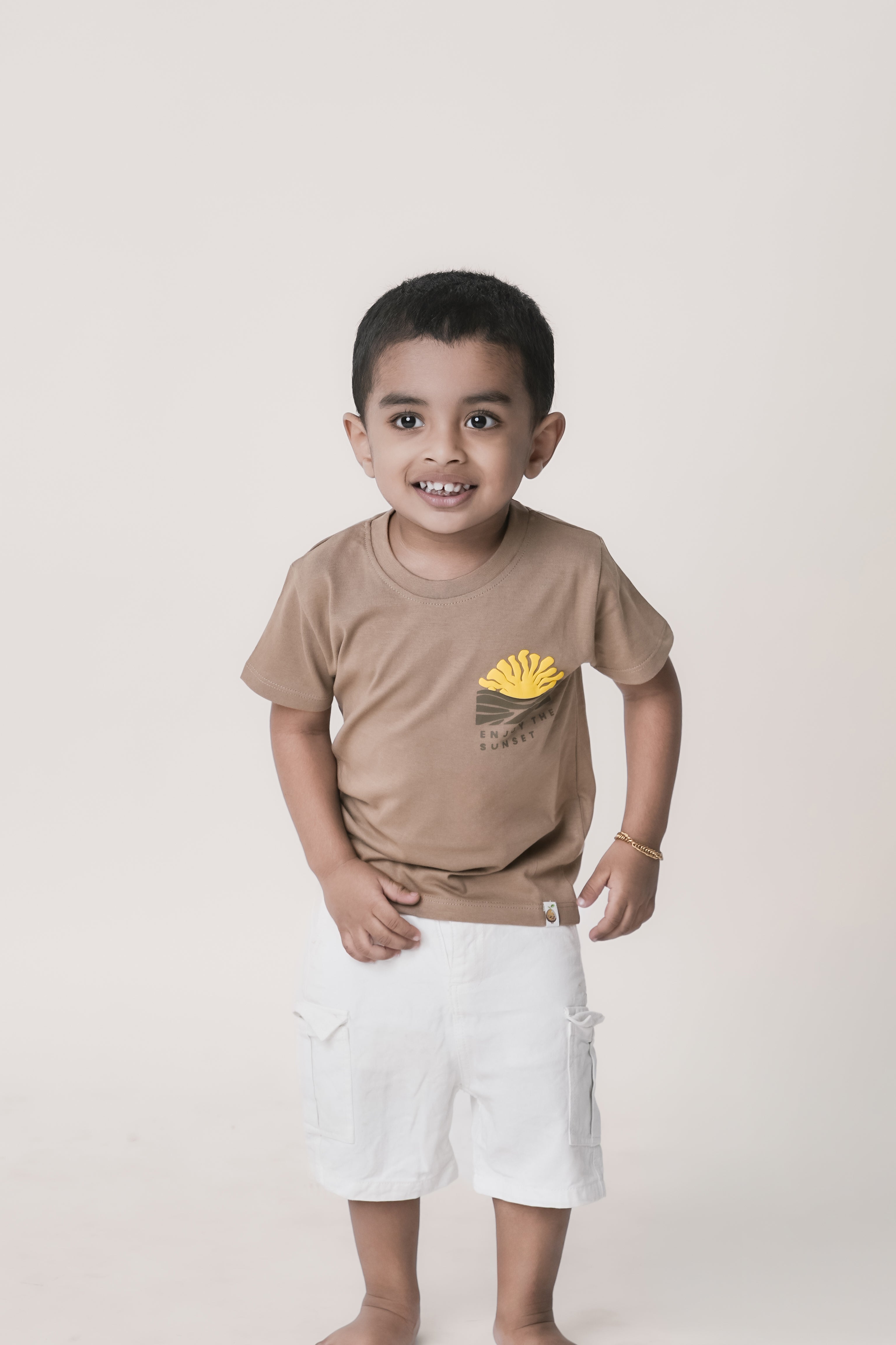 SeedTot - Kids premium cotton t-shirts, Honey colour breathable half sleeve round neck tee